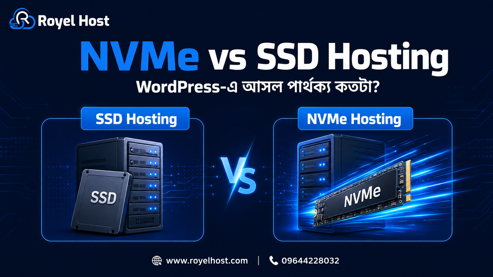 WordPress Website-এর জন্য NVMe ও SSD Hosting-এর পার্থক্য