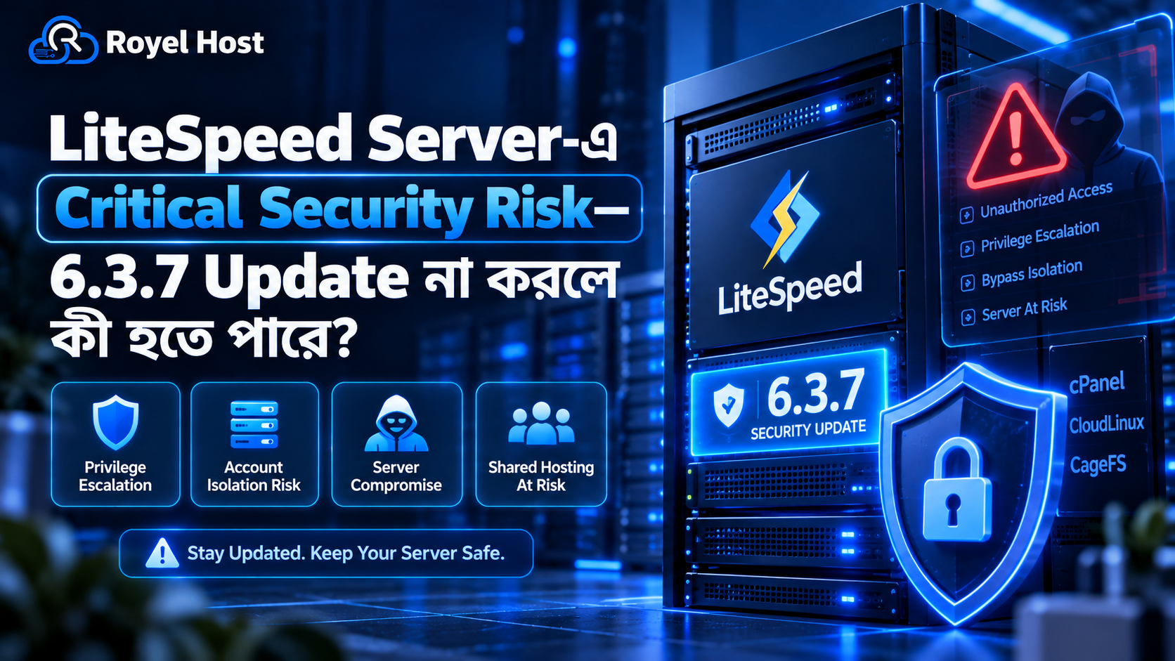 LiteSpeed Server 6.3.7 critical security update and privilege escalation risk