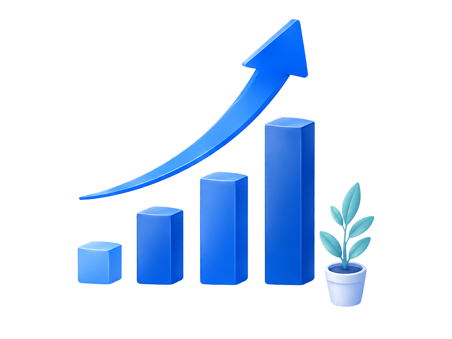 Website growth chart illustration