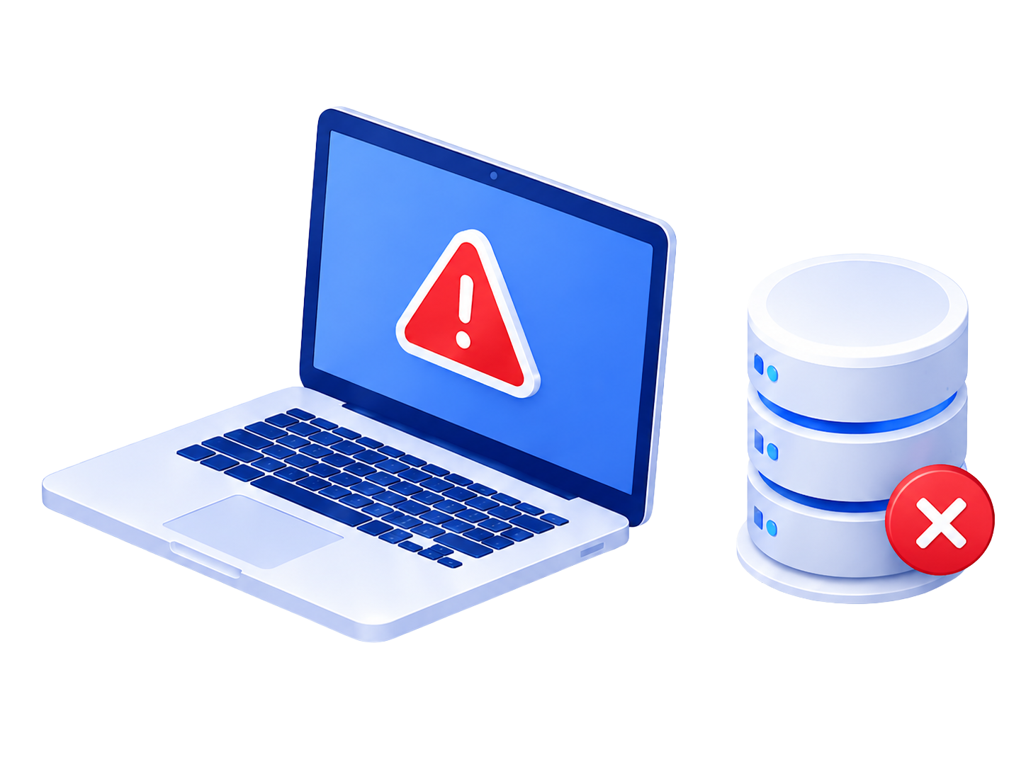 Laptop warning and cloud lock illustration